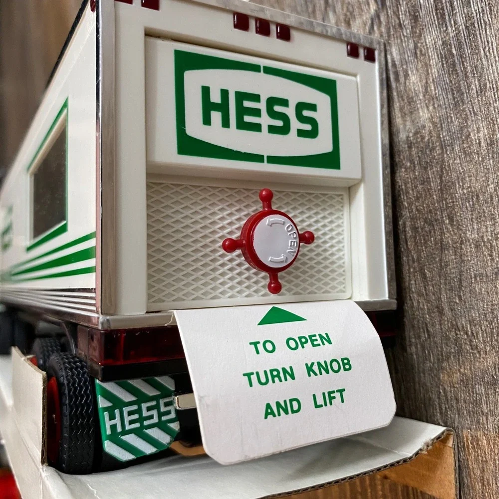 Vintage 1992 Hess 18 Wheeler and Racer Toy Truck Set with Original Box Tested